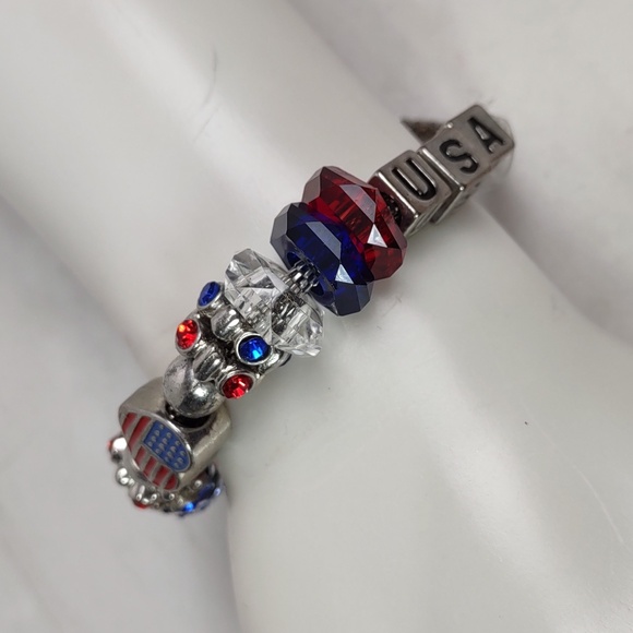 Pandora-style Patriotic Charm Bracelet - Picture 3 of 8